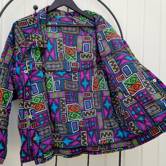 Vintage light wind breaker bomber jacket snap close - Picture 9 of 12